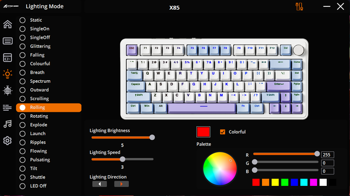 Бездротова механічна клавіатура ATTACK SHARK X85 (75% ANSI Layout), Hot-Swap, WIRED - зображення 10