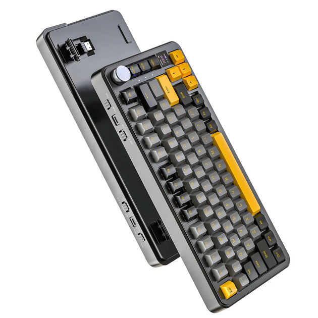 Бездротова механічна клавіатура ATTACK SHARK X85PRO (75% ANSI Layout, TFT-дисплей), Hot-Swap WIRED+2.4G+BT5.0, Star Black - изображение 3