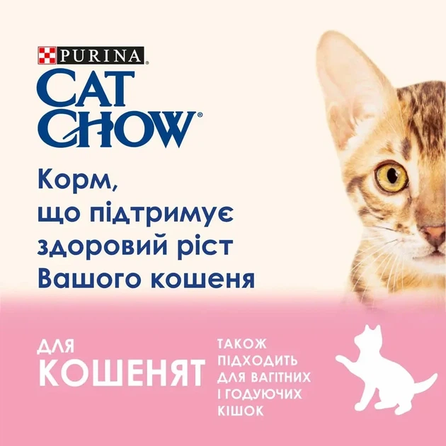 Вологий корм CAT CHOW Kitten для кошенят шматочки у підливці з ягням та цукіні 85 г - Фото 3 Вологий корм CAT CHOW Kitten для кошенят шматочки у підливці з ягням та цукіні 85 г - изображение 3
