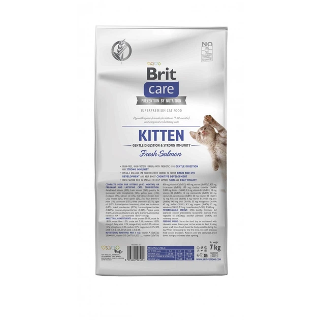 Корм сухой Brit Care Cat Grain Free Kitten Gentle Digestion Strong Immunity для котят для крепкого иммунитета с лососем 7 кг - Фото 3 Корм сухой Brit Care Cat Grain Free Kitten Gentle Digestion Strong Immunity для котят для крепкого иммунитета с лососем 7 кг - изображение 3