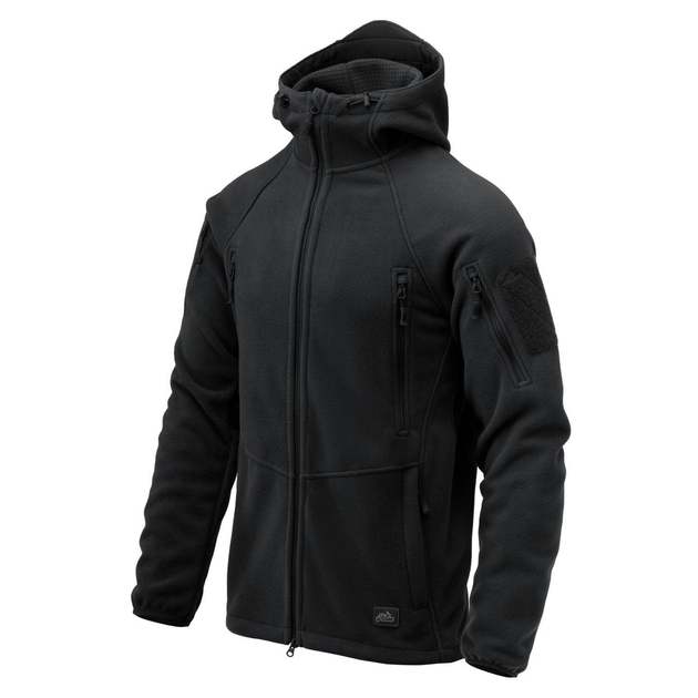 Тактична флісова кофта Helikon Patriot Mk2 Hybrid Fleece з капюшоном black чорна L - зображення 2