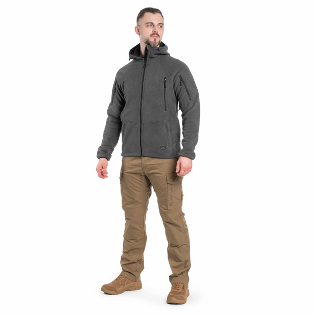 Тактическая флисовая кофта Helikon Patriot Mk2 Hybrid Fleece с капюшоном grey серая M - изображение 2