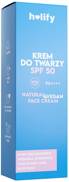 Krem do twarzy z filtrem SPF Holify hialuronowy 50 ml (5901878684802) - obraz 3