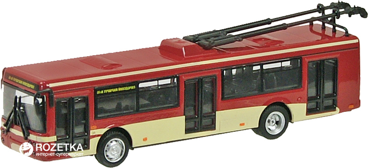 Автомодель Автопром Троллейбус (1:72) Красный (6407ABCD - красный ...