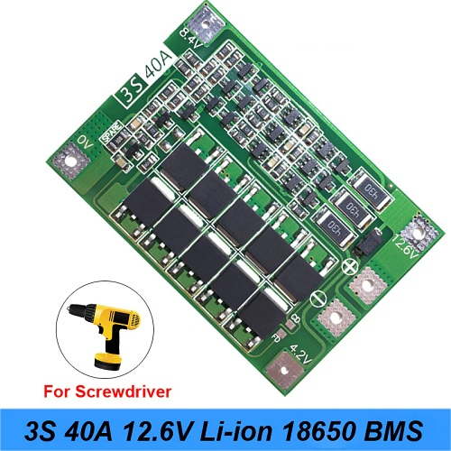Плата BMS 3s 40a (12.6v) Контроллер заряда с балансировкой Li-ion 18650 - Фото 2 Плата BMS 3s 40a (12.6v) Контроллер заряда с балансировкой Li-ion 18650 - изображение 2