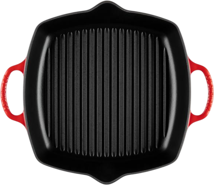 Patelnia grillowa LeCreuset kwadratowa z dwoma uchwytami czarno-czerwona 30 cm (0024147297604) - obraz 3