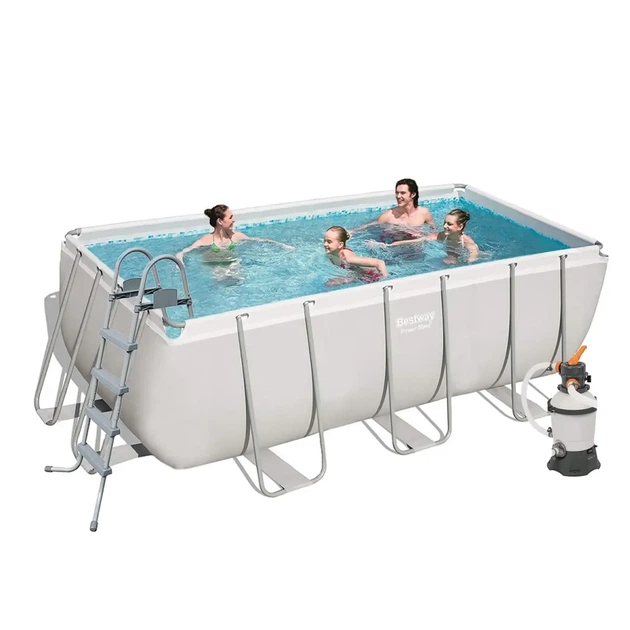 Прямоугольный каркасный бассейн Bestway 412х201х122 см 56457 с лестницей и фильтром на 8679 л - изображение 2