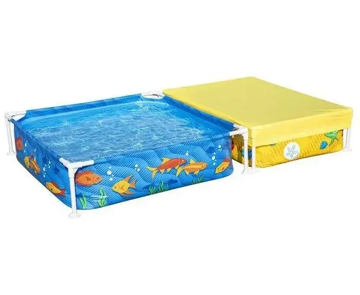 Каркасный квадратный детский бассейн с песочницей Bestway 561CF 213 x 122 x 30,5 см на 365 л - изображение 2