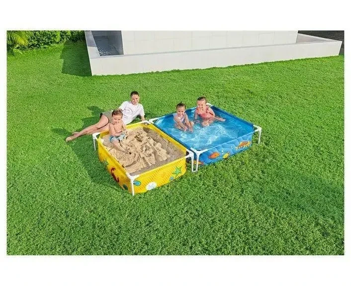 Каркасный квадратный детский бассейн с песочницей Bestway 561CF 213 x 122 x 30,5 см на 365 л - изображение 7