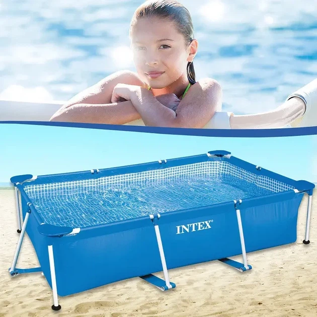Бассейн каркасный прямоугольный Intex Rectangular Frame 2827 300 x 200 x 75 см на 3800 л синий - изображение 2