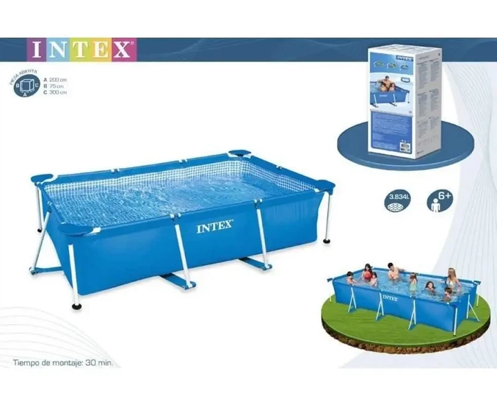 Бассейн каркасный прямоугольный Intex Rectangular Frame 2827 300 x 200 x 75 см на 3800 л синий - изображение 7