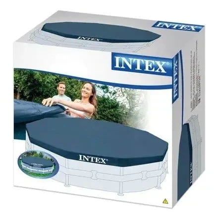 Защитный тент чехол для каркасного бассейна Metal Frame Intex 366 см 28031 Синий - изображение 6