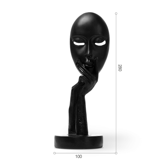 Статуэтка декоративная MVM MY HOME Маска Черная (DH-ST-03 BLACK) - Фото 2 Статуэтка декоративная MVM MY HOME Маска Черная (DH-ST-03 BLACK) - изображение 2