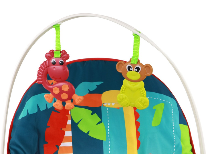 Kolyska bujaczek LEAN Toys 2 w 1 wibracja i dźwięk dinozaury (5905679077726) - obraz 5