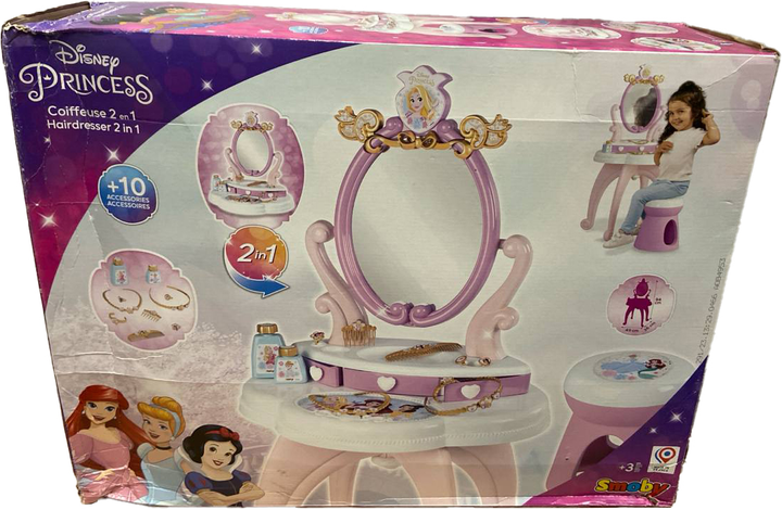 Stolik z lustrem Smoby Disney Princess Fryzjer 2 w 1 (3032163202509) (955555907292344) - Outlet - obraz 2