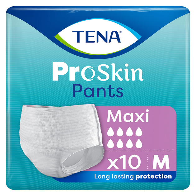 Pieluchomajtki dla dorosłych Tena Pants ProSkin Maxi M 10 szt (7322542168868) - obraz 1