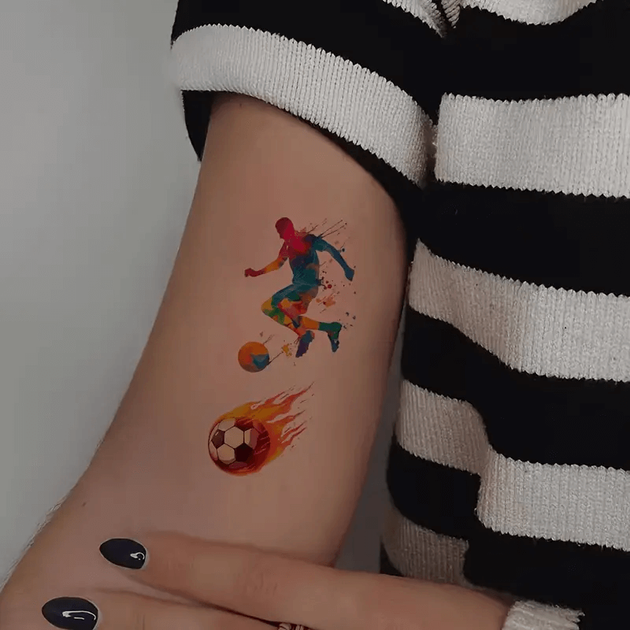 Набір "Футбол №1" із 10 дитячіх тимчасових тату по 12*7 см (football-tattoo-mini-set-1-10) - зображення 4