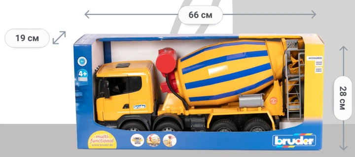 Іграшка Bruder Бетоновоз Scania R-Serie М1:16 Жовтий (03554) - зображення 5