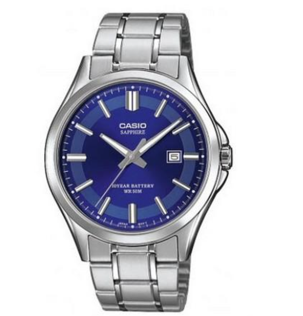 Наручные часы Casio MTS-100D-2AVDF синие с серебристым циферблатом. - Фото 1 Наручные часы Casio MTS-100D-2AVDF синие с серебристым циферблатом. - изображение 1
