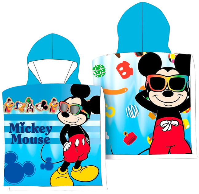 Ręcznik-poncho kąpielowy Disney Mickey 55 x 100 cm (8435631344889) - obraz 1