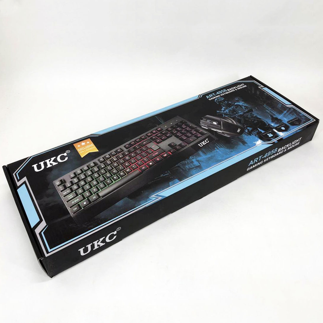 Клавіатура+мишка UKC з LED підсвічуванням від USB M-710, клавіатура ігрова з підсвічуванням та мишкою(ws13218)(WB) - изображение 7
