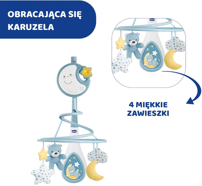 Мобіль на ліжечко 3в1 Chicco Next2Dreams Блакитний (8058664089772) - зображення 6