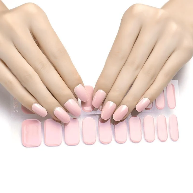 Набор гелевых наклеек для ногтей твердеющие в УФ лампе 60 секунд Nail Gel наклейки для маникюра Розовый нюд (YV-8106) - изображение 3
