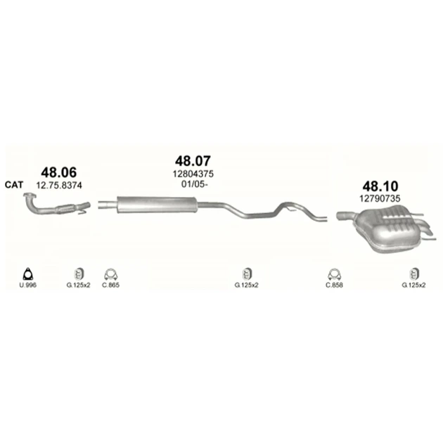 Резонатор Polmostrow (48.07) - (Saab 9-3 1.8T/2.0T/1.8T BioPower) (854807) - изображение 2