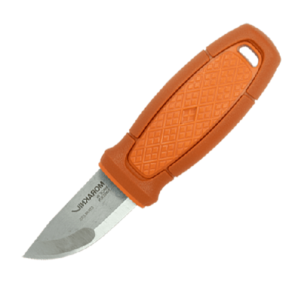 Туристический нож Morakniv Eldris Neck Knife Orange (клинок 56мм, 143мм, 2мм, 80г, ножны+ шнурок + огниво, - изображение 2