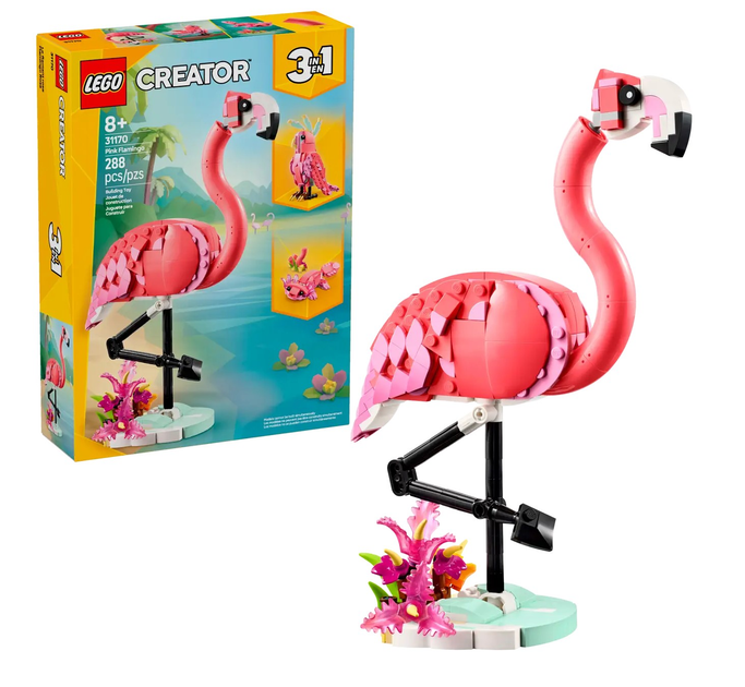 Zestaw klocków LEGO Creator 3 w 1 Dzikie zwierzęta: Różowy flaming 288 elementy (31170) - obraz 2