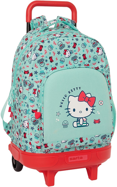 Plecak szkolny na kółkach Safta Hello Kitty Sea Lovers Compact Trolley 45 cm (8412688548682) - obraz 1