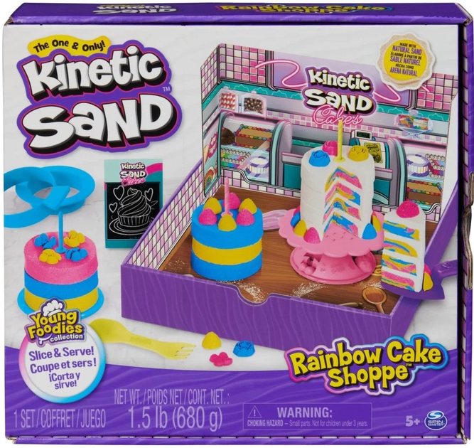 Piasek kinetyczny Spin Master Kinetic Sand Rainbow Cake Shoppe 680 g (0778988495575) - obraz 1