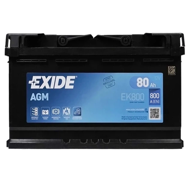 Автомобильный аккумулятор 12V 80AH 800A R[+] 315х175х190 EXIDE (EK800) - изображение 2