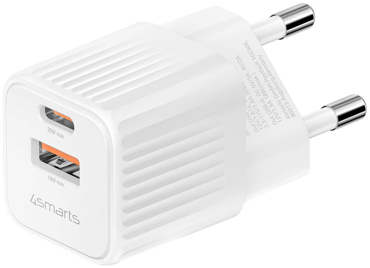 Ładowarka sieciowa 4smarts VoltPlug Duos Mini PD 20W White (4252011903344) - obraz 1