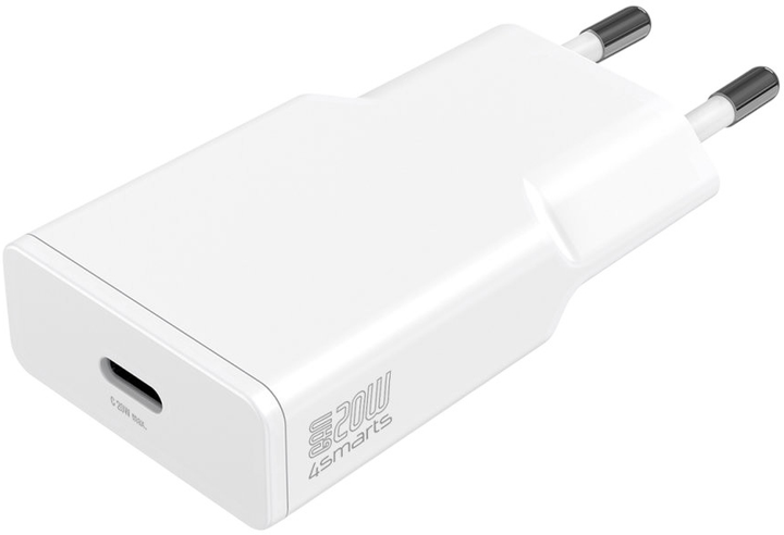 Ładowarka sieciowa 4smarts PDPlug Slim 20W GaN 1C White (4252011908998) - obraz 1