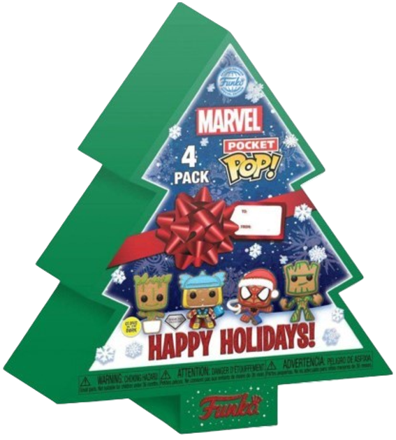 Figurki Funko Pocket Pop Marvel - Christmas Tree Holiday Box 4-pack (0889698655415) - obraz 1