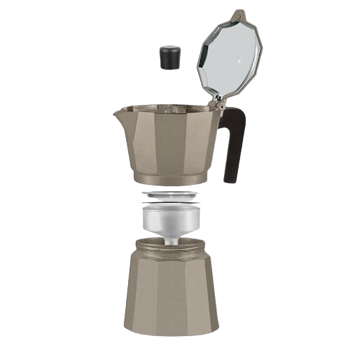 Кавоварка гейзерна 300мл (6 порцій) алюмінієва MR-1666-6-BROWN Espresso Moka Maestro - зображення 2