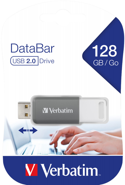 Pendrive Verbatim DataBar 128GB USB 2.0 Grey (49456) - obraz 5