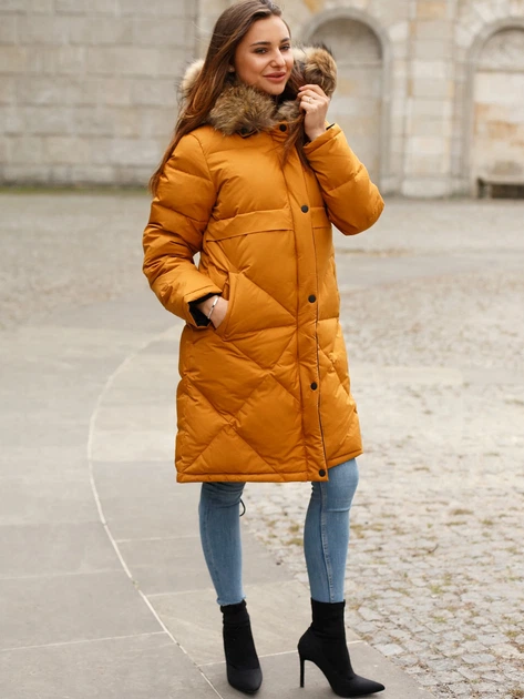 Kurtka parka damska zimowa PERSO BLH919079F XL Żółta (5905080208658) - obraz 3