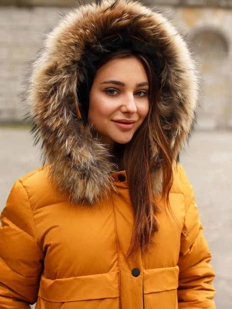 Kurtka parka damska zimowa PERSO BLH919079F XL Żółta (5905080208658) - obraz 5