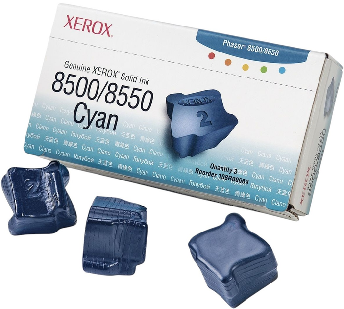 Тверде чорнило Xerox Phaser 8500/8550 SolidInk 108R00669 Cyan 3-pack - зображення 1