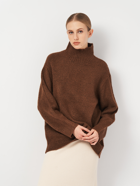 Свитер вязаный зимний теплый женский Piazza Italia 01349-71617 L/XL Brown Tobacco (2001349003040) - изображение 1