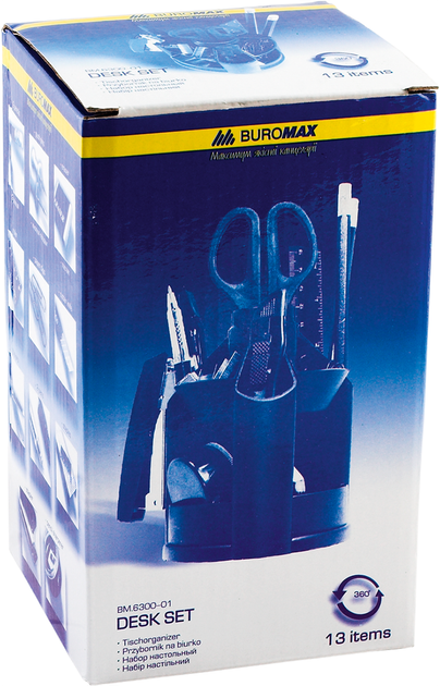 Набор настольный JOBMAX, с наполнением (13 предметов), пластиковый, черный, BM.6300-01 - Фото 2 Набор настольный JOBMAX, с наполнением (13 предметов), пластиковый, черный, BM.6300-01 - изображение 2
