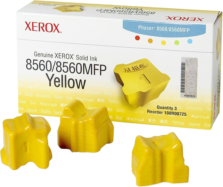 Тверде чорнило Xerox Phaser 8560/8560MFP SolidInk 108R00725 Yellow 3-pack - зображення 1