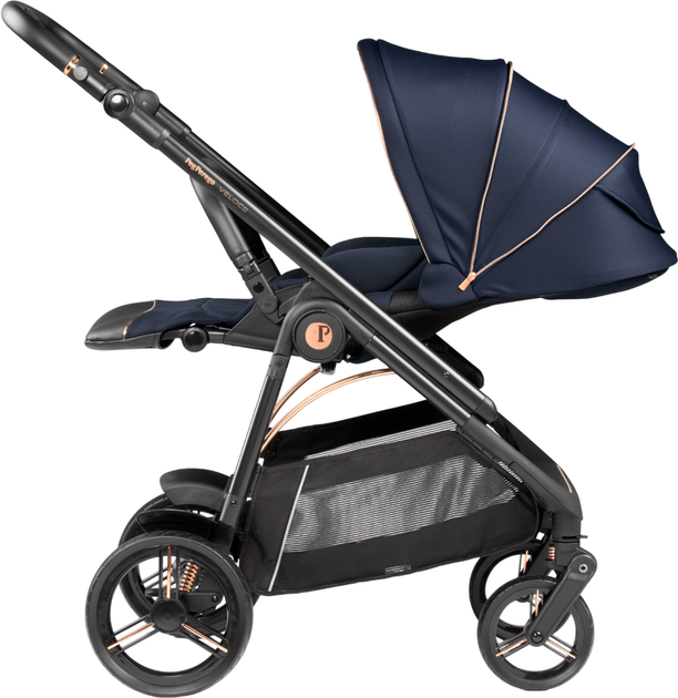 Коляска 2 в 1 Peg-Perego Veloce Blue Shine Синяя (PACK-VEL2100000017) - изображение 5
