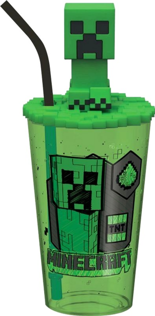 Kubek na wodę Kids Euroswan z nakładką 3D Minecraft 450 ml (8435507883870) - obraz 1