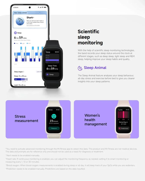 Фітнес-браслет смарт-годинник Xiaomi Mi Smart Band 9 Active Black BHR9444GL - зображення 7