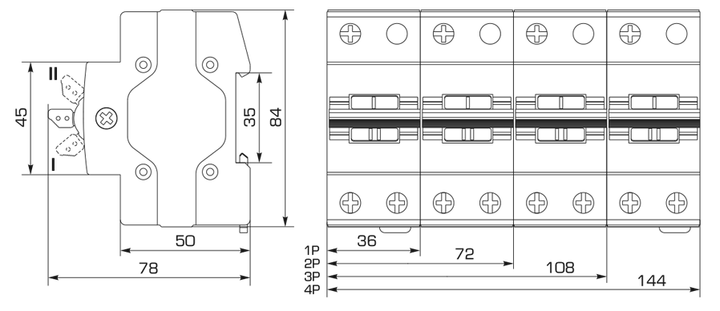 Перемикач навантаження 1-0-2 2P 100A [Б00043222] YCBZ-100 CNC - зображення 2