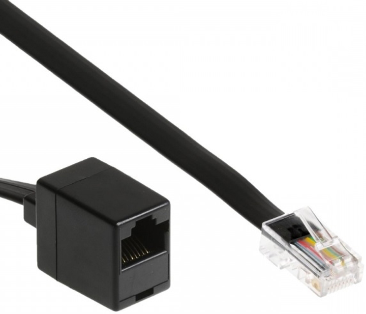 Kabel krosowy Helos RJ45, 8P8C, 8-przewodowy, ISDN, 6 m. Male/Female Black (4005938140930) - obraz 1