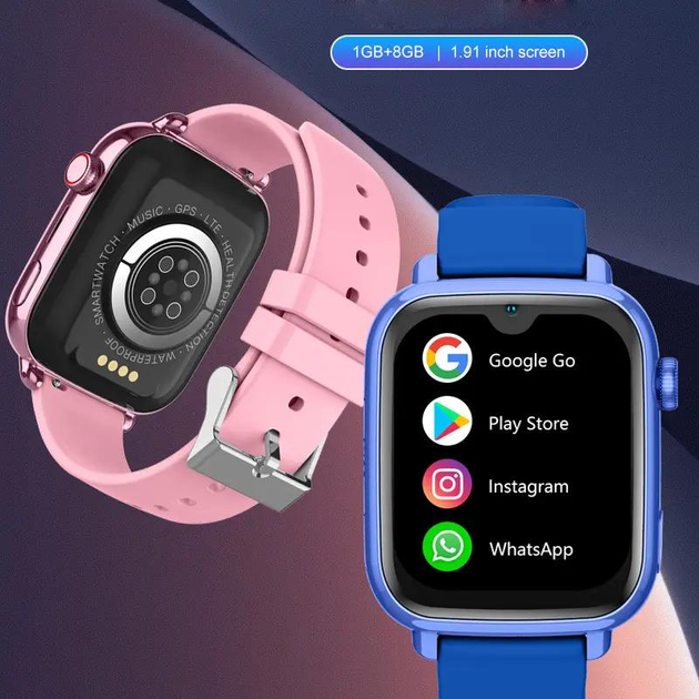 Детские умные смарт часы с видеозвонком GPS Wonlex KT34 Android 8.1, водонепроницыемые часы для детей с виброзвонком, прослушиванием и GPS, голубой (KT34) - изображение 9